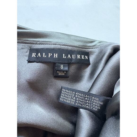 Ralph Lauren Black Label Silk Blouse One Shoulder Satin Top Halter Twist Tank 8 - Picture 11 of 13